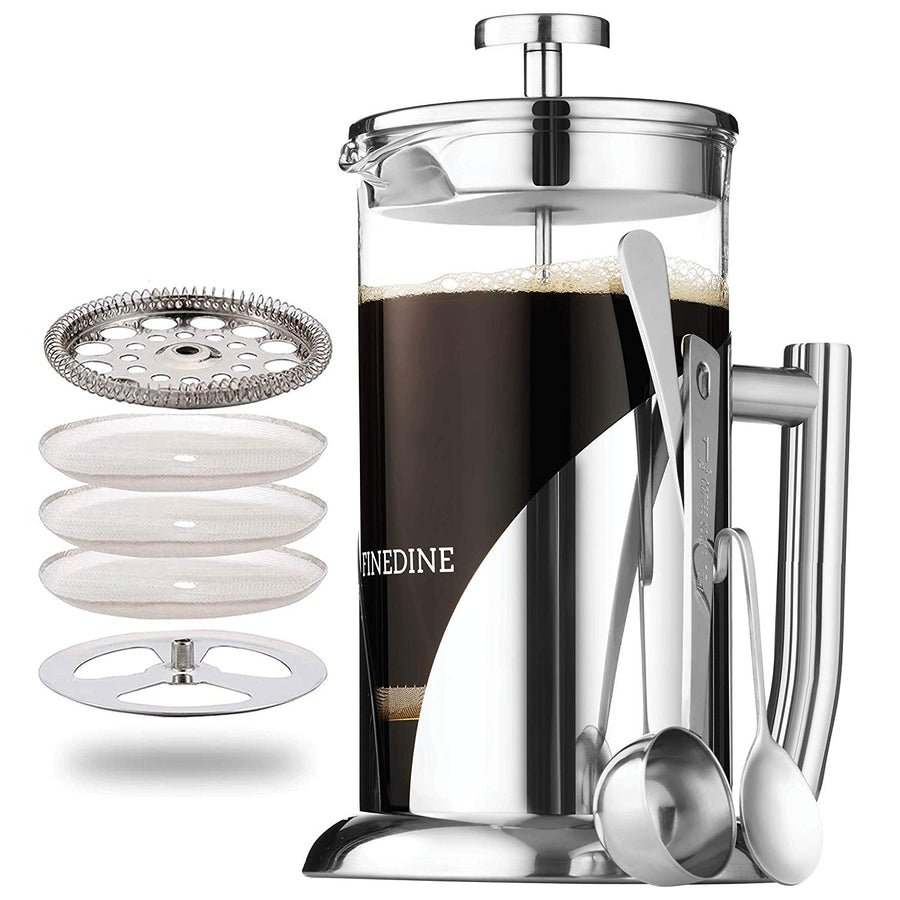 Cafe Du Chateau French Press Coffee Maker 34Oz Stainless Steel