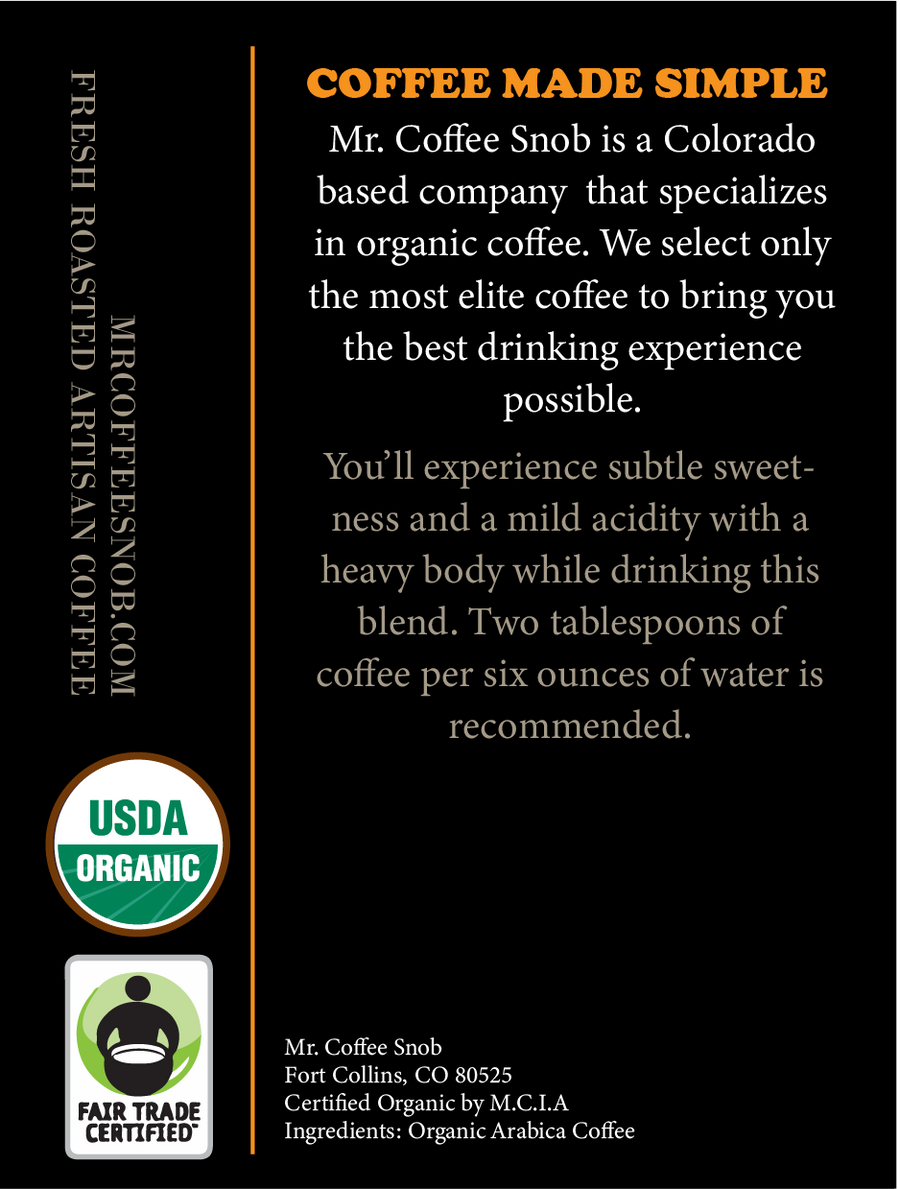 Twin Lakes USDA Certified Organic Coffee-Dark Roast